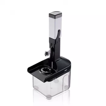 GEFU CORER Ploomide eemaldaja roostevabast terasest vardaga, manuaalne puuviljade eemaldaja ploomidele, miraellidele ja laukapuudele, ergonoomiline käepide, nõudepesumasinas pestav, valge/hall