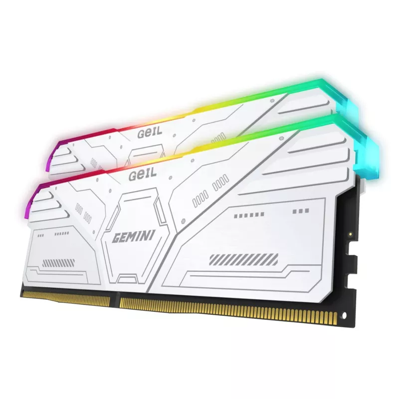Geil Gemini RGB 64GB komplekt (2x32GB) 6000MHz DDR5 lauaarvuti mängumälu - valge