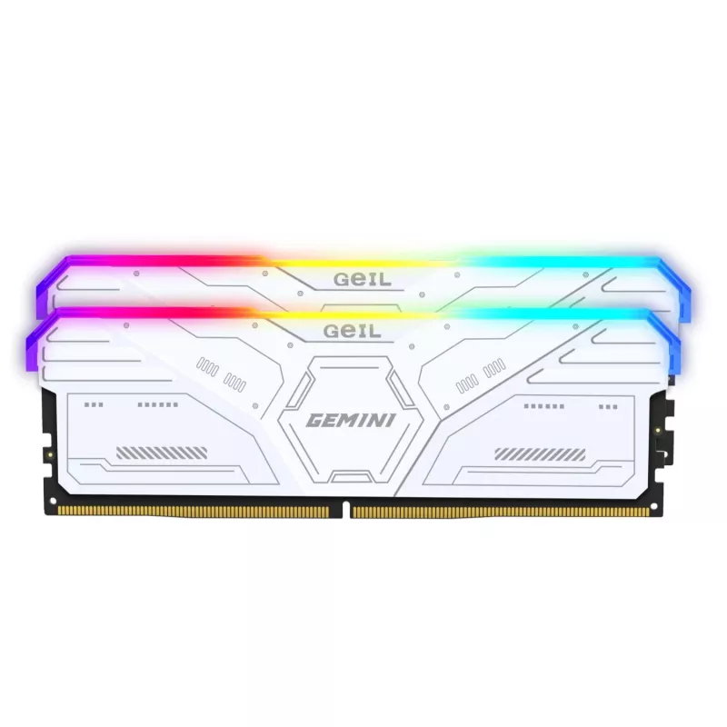 Geil Gemini RGB 64GB komplekt (2x32GB) 6000MHz DDR5 lauaarvuti mängumälu - valge