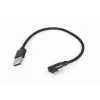 GEMBIRD Angled Braided USB-A to 8-pin Lightning Cable 0.2 m Black