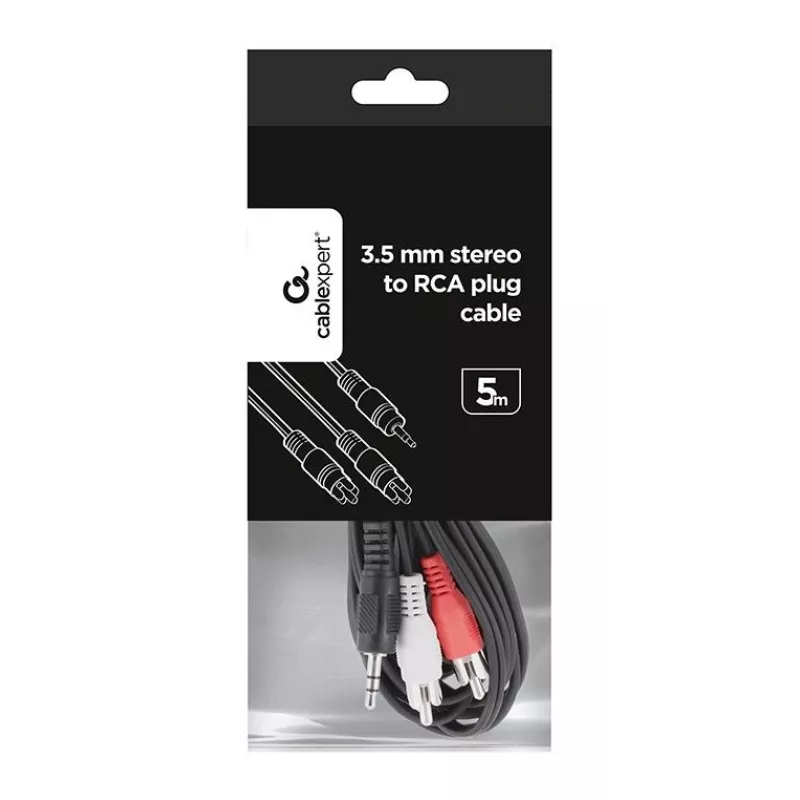 Gembird CCA-458-5M Audiokaabel 3.5mm pistikuga 2x RCA isane-isane 5m