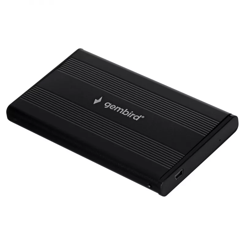 Gembird EE2-U2S-5 väline USB 2.0 korpus 2,5-tollisele SATA HDD/SSD-le, alumiinium, must