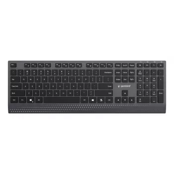 Gembird KB-MCH-06 õhuke juhtmega multimeedia klaviatuur Type-C adapteriga, US paigutus, must