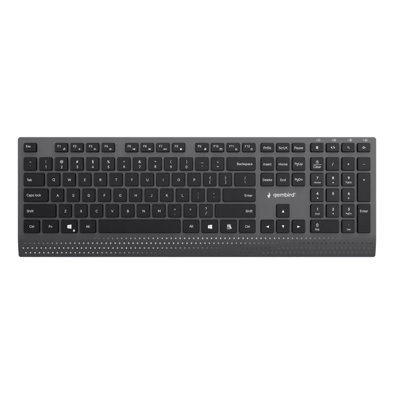 Gembird KB-MCH-06 õhuke juhtmega multimeedia klaviatuur Type-C adapteriga, US paigutus, must