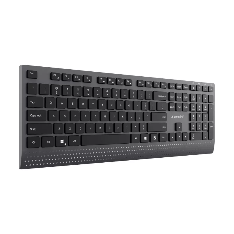 Gembird KB-MCH-06 õhuke juhtmega multimeedia klaviatuur Type-C adapteriga, US paigutus, must