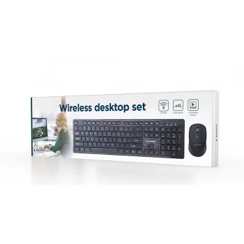 GEMBIRD KBS-WCH-04-RU juhtmeta klaviatuuri ja hiire komplekt, vene paigutus, must