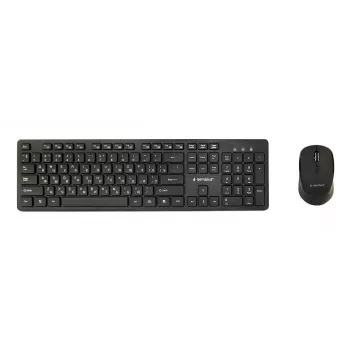 GEMBIRD KBS-WCH-04-RU juhtmeta klaviatuuri ja hiire komplekt, vene paigutus, must