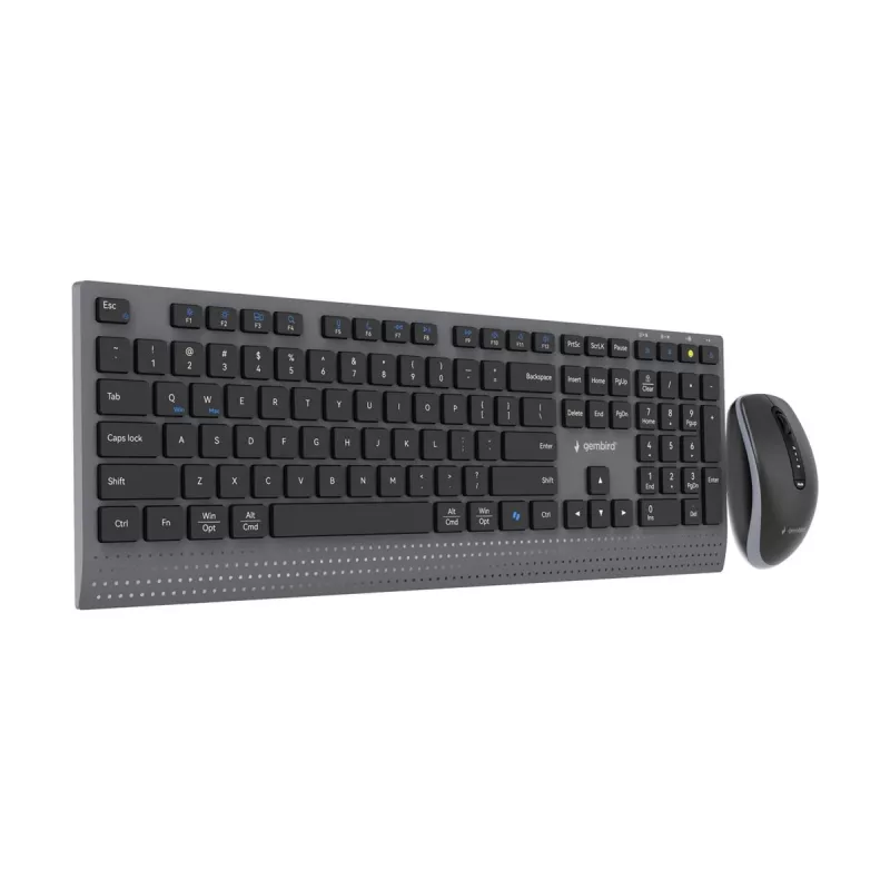 Gembird KBS-WPS-02 Dual-Mode õhuke juhtmevaba lauakomplekt, 2,4 GHz + Bluetooth, US paigutus (klaviatuur ja hiir)