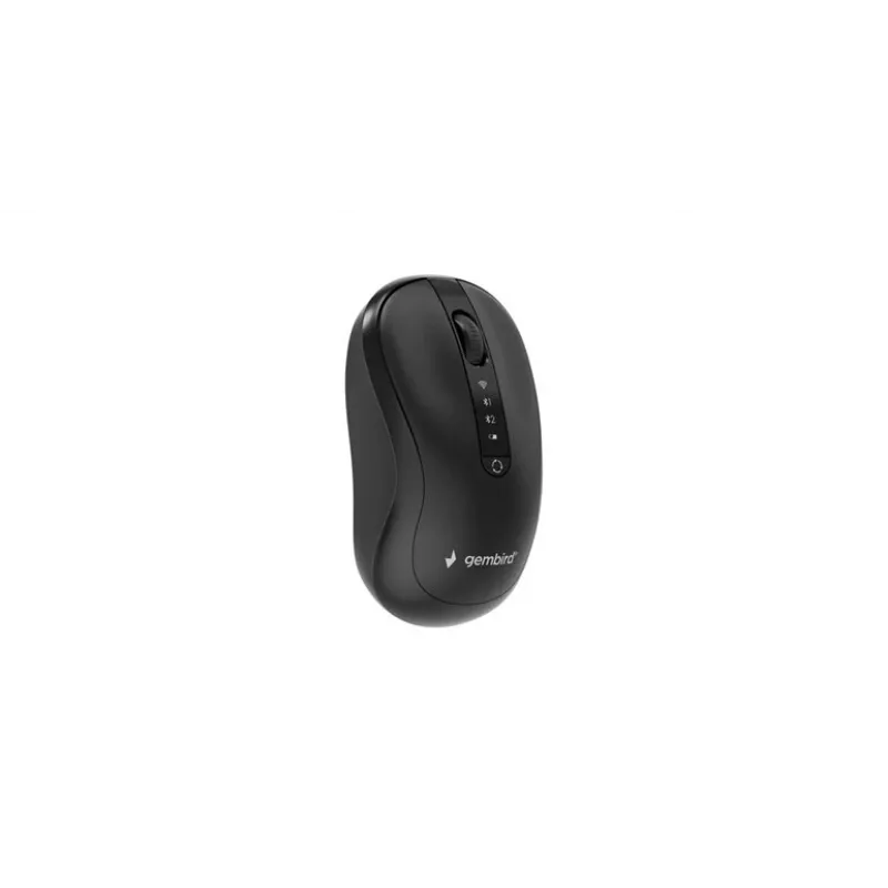 Gembird MUSW2-4B-01 kaherežiimiline juhtmevaba hiir (2.4 GHz + Bluetooth 5.0) 1600 DPI optilise sensoriga, 4 nuppu, mõlemakäeline, must