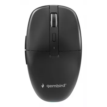Gembird MUSW2-6B-01 kaherežiimiline juhtmevaba hiir, 2,4 GHz + Bluetooth 5.0, 1600 DPI, 6 nuppu, must