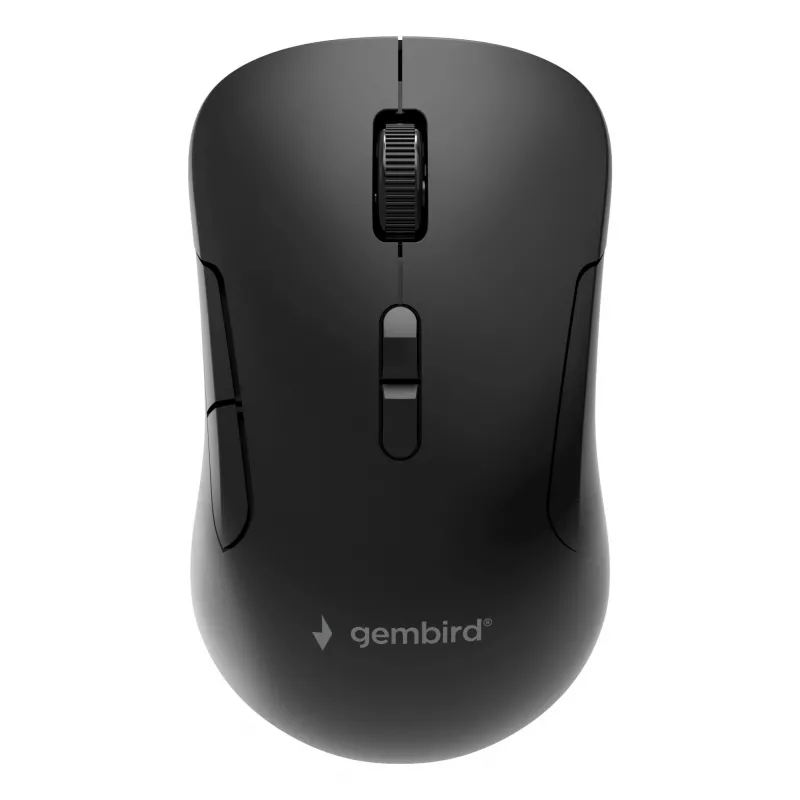 Gembird MUSW2-7B-01 Dual-Mode Wireless Mouse (2.4G + Bluetooth), 1600 DPI, 7-Button, Must