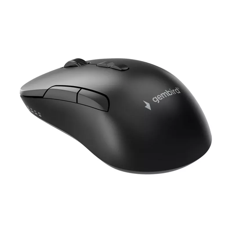 Gembird MUSW2-7B-01 Dual-Mode Wireless Mouse (2.4G + Bluetooth), 1600 DPI, 7-Button, Must