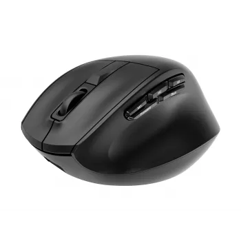 Gembird MUSW3-9B-01 Kolmerežiimiline juhtmevaba ergonoomiline hiir (2,4 GHz + Bluetooth + USB-C), 2400 DPI, 9 nuppu, Must