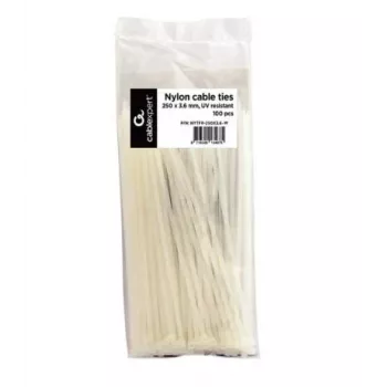 GEMBIRD NYTFR-250X3.6-W Nailonist kaablisidemed, 100 tk, valged, 250mm x 3.6mm