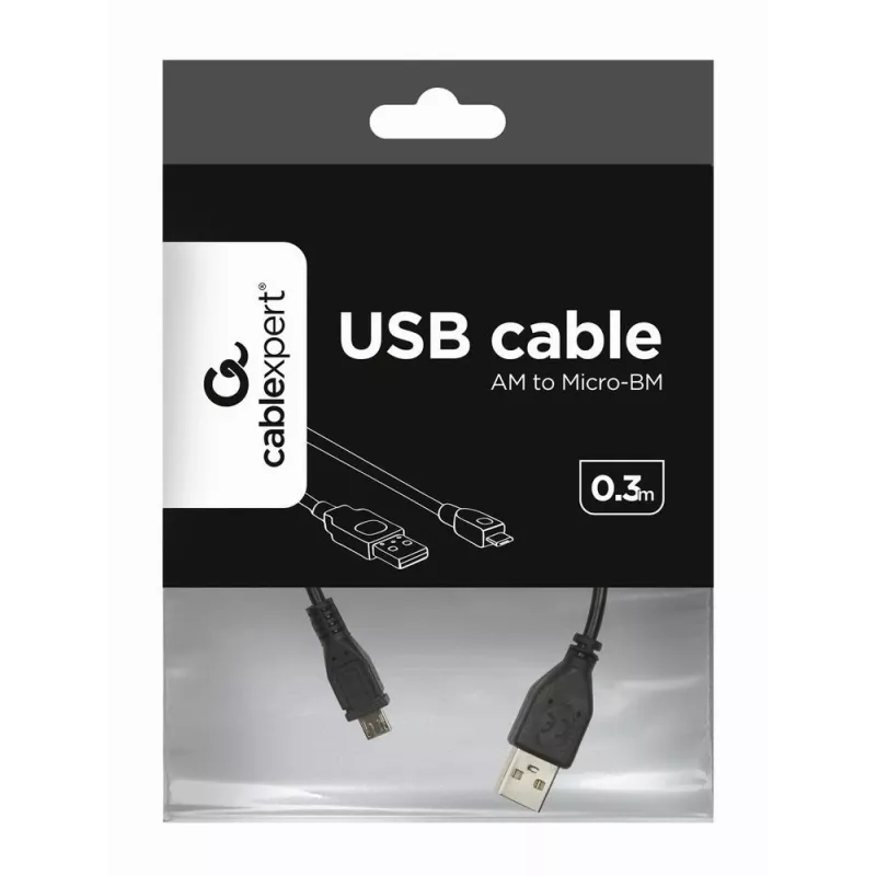 Gembird USB 2.0 kaabel Micro-USB AM-MBM5P 0,3 m must