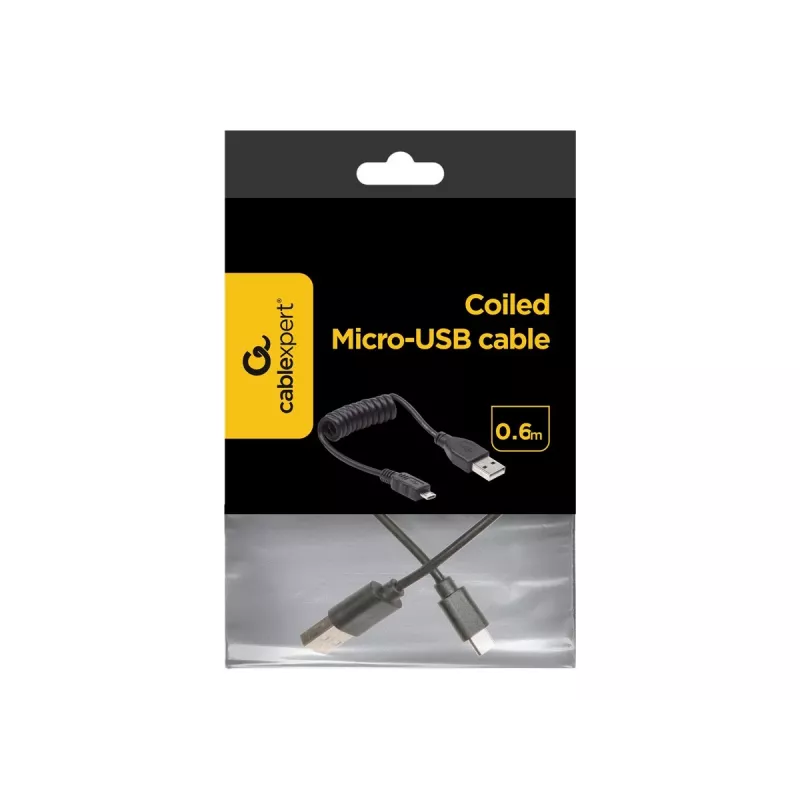 Gembird USB 2.0 kaabel USB-A Micro-USB-B 0,6 m must keerdkaabel