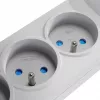 GETFORT 5-pistikupesaga liigpingekaitsega pikendusjuhe, 3 m kaabel, hall