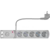 GETFORT 5-pistikupesaga liigpingekaitsega pikendusjuhe 2 USB laadimisportiga, 5 m kaabel, hall