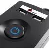 GETFORT 5P-3M-B-USB liigpingekaitsega pikendusjuhe, 5 vahelduvvoolu pistikupesa, 2 USB-A porti, 3 m kaabel, must