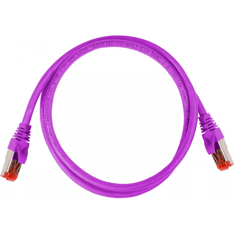 GETFORT Cat.6A S/FTP LSOH patch-kaabel 0.5m lilla