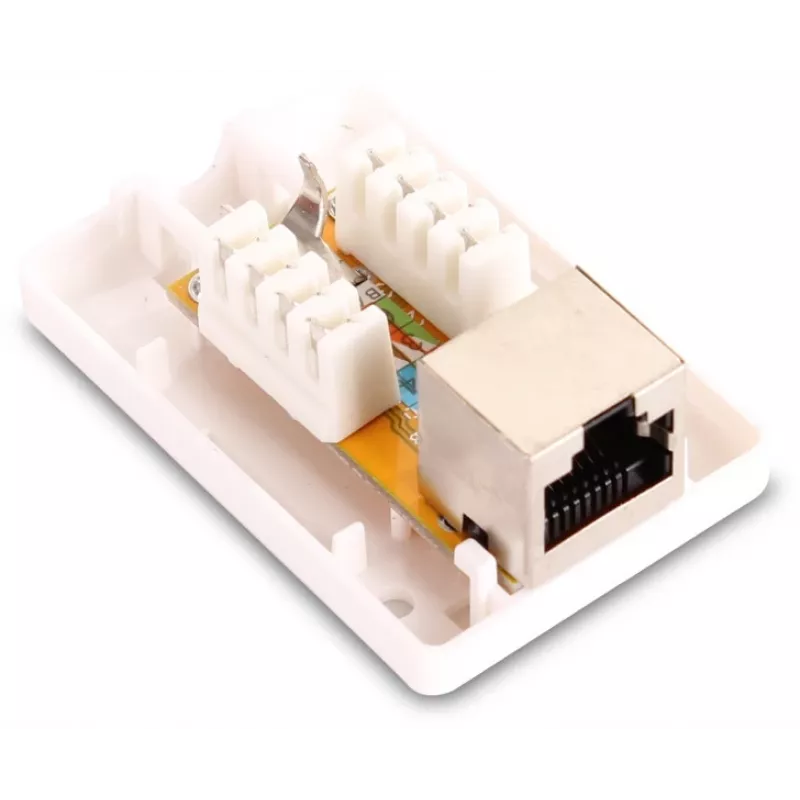 GETFORT GF-1G6FTP varjestatud pinnale paigaldatav RJ45 pesa Cat.6, 1-port, valge