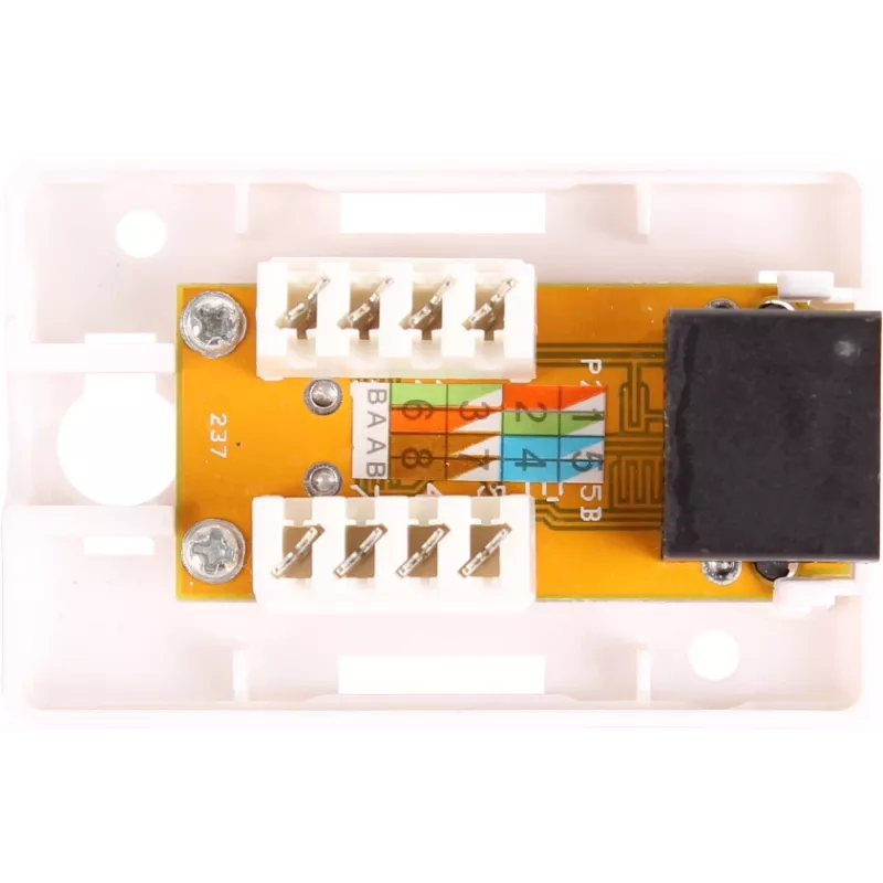 GETFORT GF-1G6UTP pinnapaigaldatav RJ45 Cat.6 UTP võrgupesa, valge