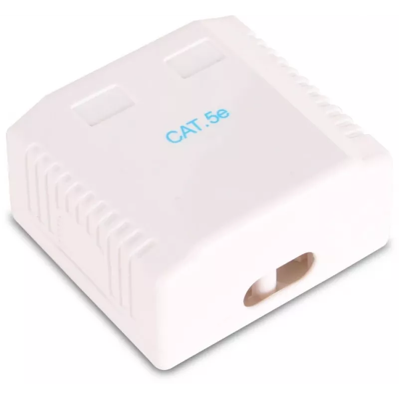 GETFORT GF-2G5EFTP varjestatud pinnapaigaldatav RJ45 pistikupesa, 2-port, Cat.5e, valge