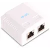 GETFORT GF-2G5EFTP varjestatud pinnapaigaldatav RJ45 pistikupesa, 2-port, Cat.5e, valge