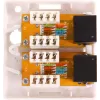 GETFORT GF-2G5EUTP Pinnapealne kahe RJ45 Cat.5e UTP võrgupistikupesa, valge