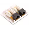 GETFORT GF-2G5EUTP Pinnapealne kahe RJ45 Cat.5e UTP võrgupistikupesa, valge