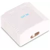 GETFORT GF-2G5EUTP Pinnapealne kahe RJ45 Cat.5e UTP võrgupistikupesa, valge