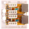 GETFORT GF-2G6FTP Varjestatud pinnale paigaldatav võrgupistikupesa, 2x RJ45, Cat6 FTP, valge