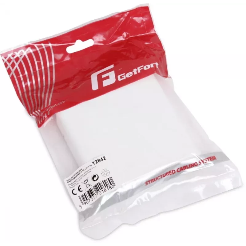 GETFORT GF-FO2P FTTH fiiberoptiline abonendipistikupesa SC/APC ja LC/APC adapteritega, 2-pordiline seinakarp, single-mode, valge
