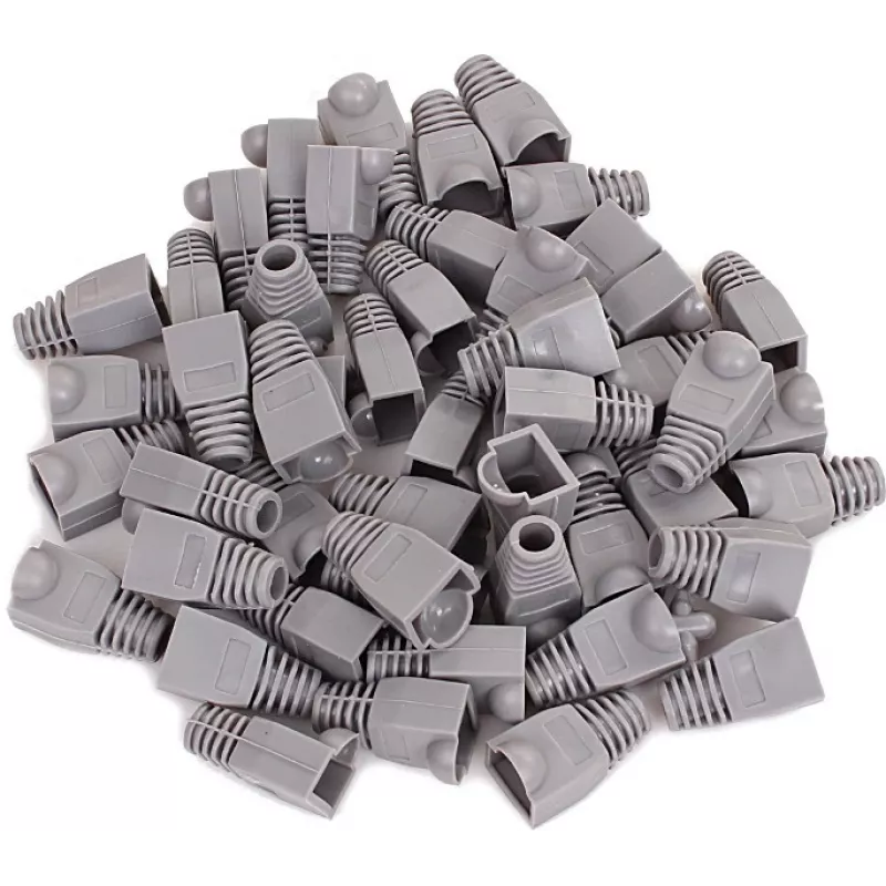 GETFORT GF-OS-RJ45-50 hallid RJ45 pistiku katted, 50-pakk, tõmbekaitse Etherneti kaablitele