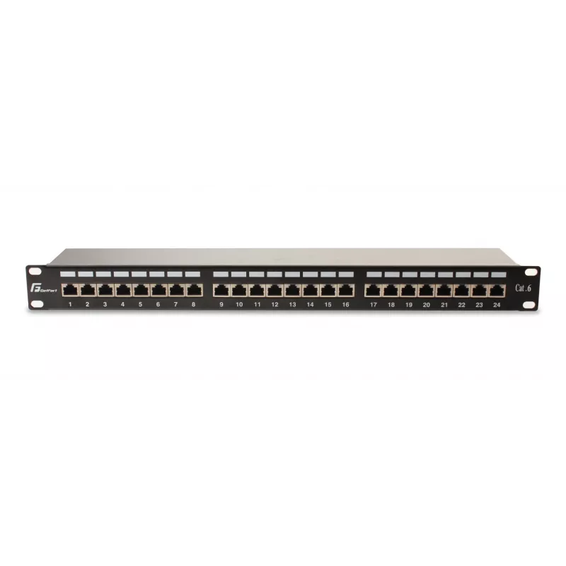 GETFORT PGF-6FTP24-B6 Patch-paneel FTP Cat.6 24-Pordiline 19-tolline 1U Must