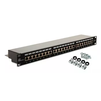 GETFORT PGF-6FTP24-B6 Patch-paneel FTP Cat.6 24-Pordiline 19-tolline 1U Must