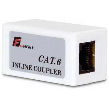 GETFORT RJ45 Cat.6 UTP Inline Ühenduspesa Emane-Emane Must