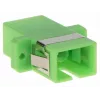 GETFORT SC/APC Simplex Fiiberoptiline adapter, ühemoodiline, roheline, äärikuga paneelikinnitus