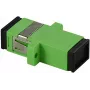 GETFORT SC/APC Simplex Fiiberoptiline adapter, ühemoodiline, roheline, äärikuga paneelikinnitus