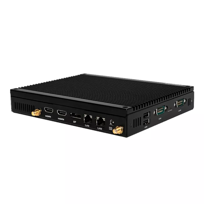 Giada F109D ventilaatorita manustatud arvuti Intel Celeron J4125, 8GB RAM, Dual GbE, kolme kuvariga, VESA kinnitus, must