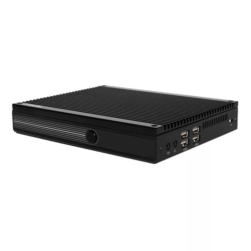 Giada F109D ventilaatorita manustatud arvuti Intel Celeron J4125, 8GB RAM, Dual GbE, kolme kuvariga, VESA kinnitus, must