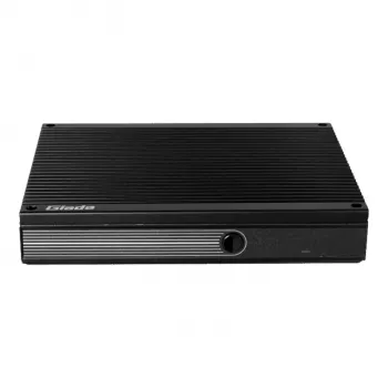 Giada F109D ventilaatorita manustatud arvuti Intel Celeron J4125, 8GB RAM, Dual GbE, kolme kuvariga, VESA kinnitus, must