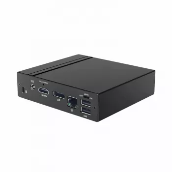 Giada VM23 ventilaatorita 4K digitaalse signaali meediapleier - Intel Celeron J3160, 4GB muutmälu, 64GB SSD, kahekordne HDMI, DisplayPort, kahekordne GbE, VESA kinnitus