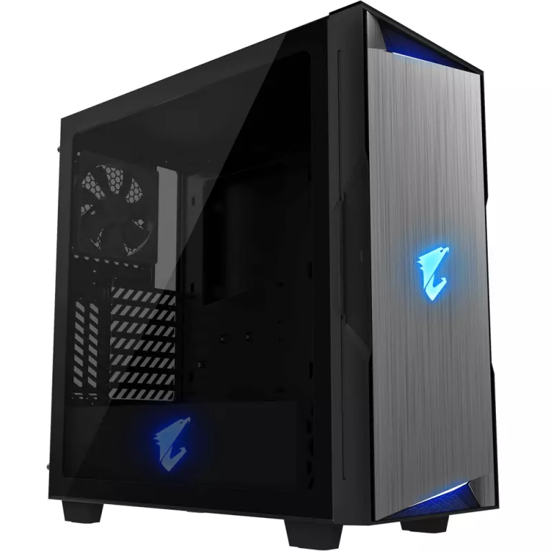 GIGA-BYTE GB-AC300G Mid-Tower PC korpus, karastatud klaas, must