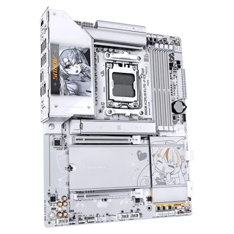 GIGABYTE B850 AORUS ELITE-P ICE AM5 ATX emaplaat, 4xDDR5, PCIe 5.0, 2.5GbE, Wi-Fi 6E, valge