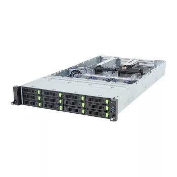 Gigabyte R263-ZG0-AAL2 (Rev. 3.x) 2U Rack Server Barebone, Single AMD SP5, 12x 3.5/2.5-inch Bays, 2x 1200W PSU