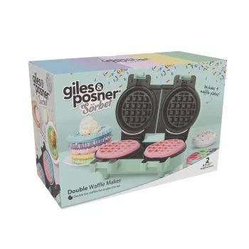 Giles & Posner EK5922GSGRVDE Double Waffle Maker - 1200W, Non-Stick, Black/Silver