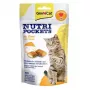 GimCat Nutri Pockets juustuga 60g – krõbedad kassimaiused kreemja juustutäidisega, rikastatud vitamiinide ja tauriiniga