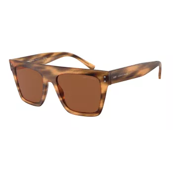 GIORGIO ARMANI PÄIKESEPRIILID AR8177-592173 Unisex Havana Pruun Ruudukujuline Atsetaat 52/20/140 mm