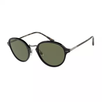GIORGIO ARMANI Naiste Päikeseprillid AR8139-500131 Must Atsetaat Ruudukujuline Raam Hallid Läätsed 51mm